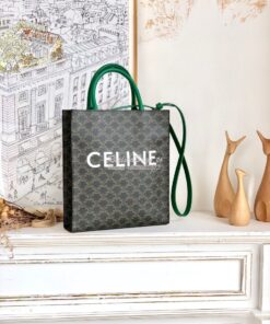 Replica Celine Small Cabas Vertical In Triomphe Canvas 191542 Green