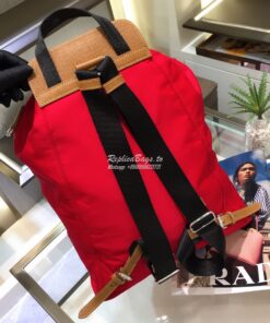 Replica Prada Nylon and Saffiano leather backpack 1BZ064 Red 2