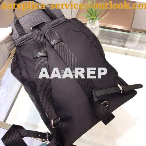 Replica Prada Nylon and Saffiano leather backpack 1BZ064 Black 2