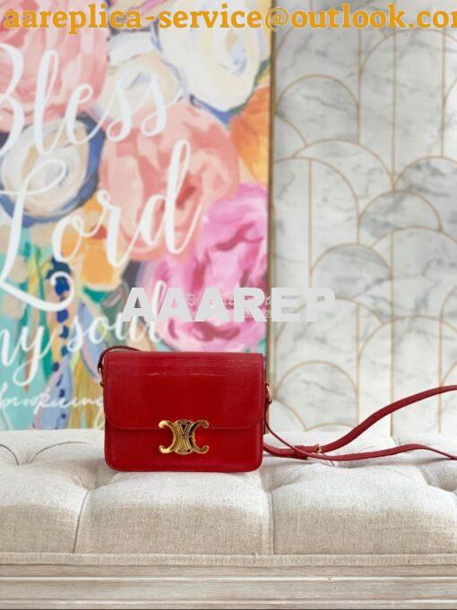 Replica Celine Teen Triomphe Bag in Lizard 188424 Red