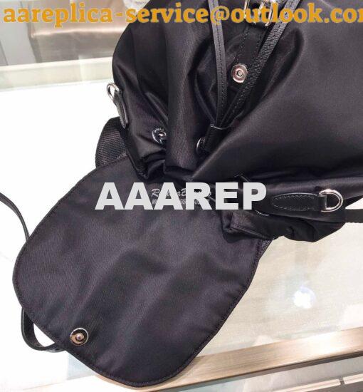 Replica Prada Nylon and Saffiano leather backpack 1BZ064 Black 7