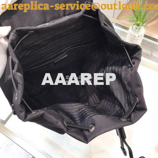 Replica Prada Nylon and Saffiano leather backpack 1BZ064 Black 8