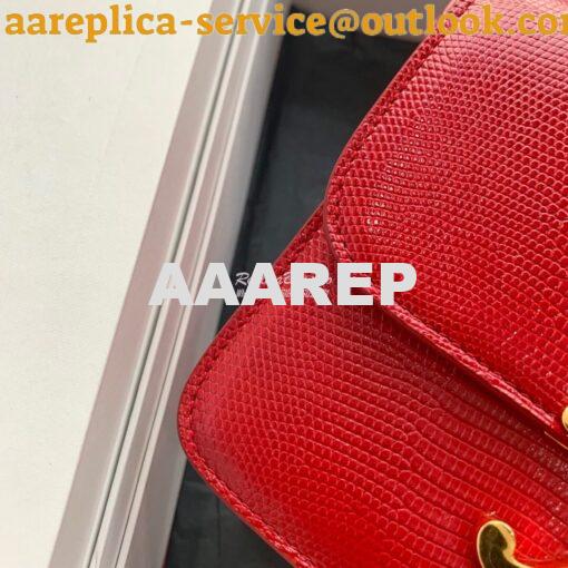 Replica Celine Teen Triomphe Bag in Lizard 188424 Red 6