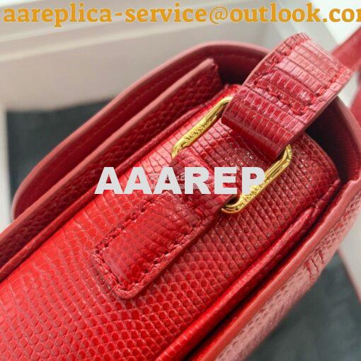 Replica Celine Teen Triomphe Bag in Lizard 188424 Red 9