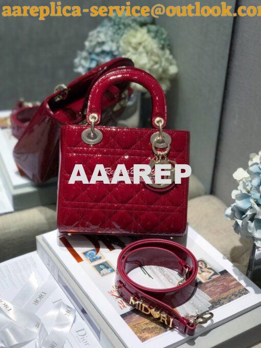 Replica Dior My ABCdior Lady Dior Bag in Patent Calfskin M0538 Cherry