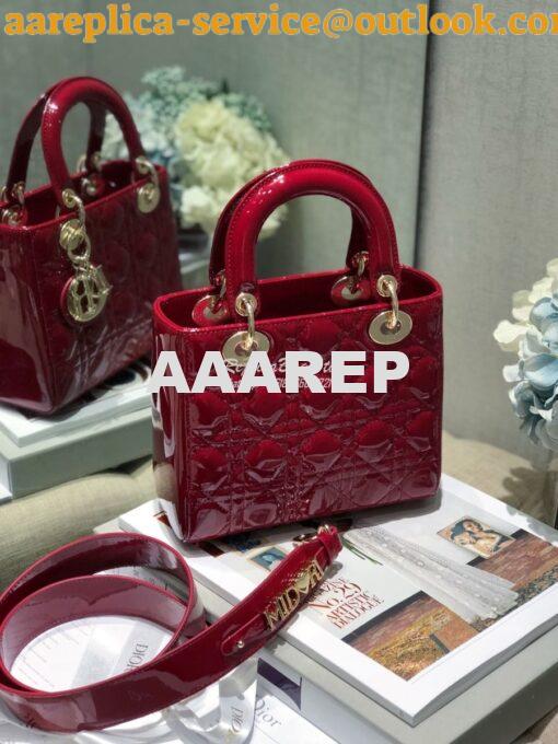 Replica Dior My ABCdior Lady Dior Bag in Patent Calfskin M0538 Cherry 2