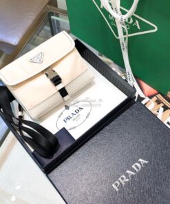 Replica Prada Nylon and Saffiano Leather Cellphone Case 2ZH108 White 2