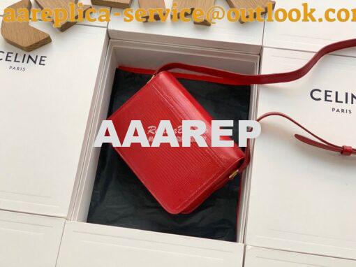 Replica Celine Teen Triomphe Bag in Lizard 188424 Red 12