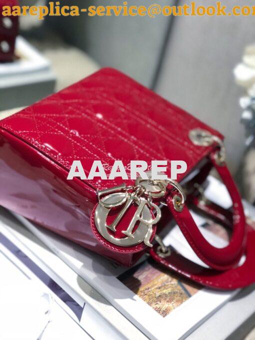 Replica Dior My ABCdior Lady Dior Bag in Patent Calfskin M0538 Cherry 4