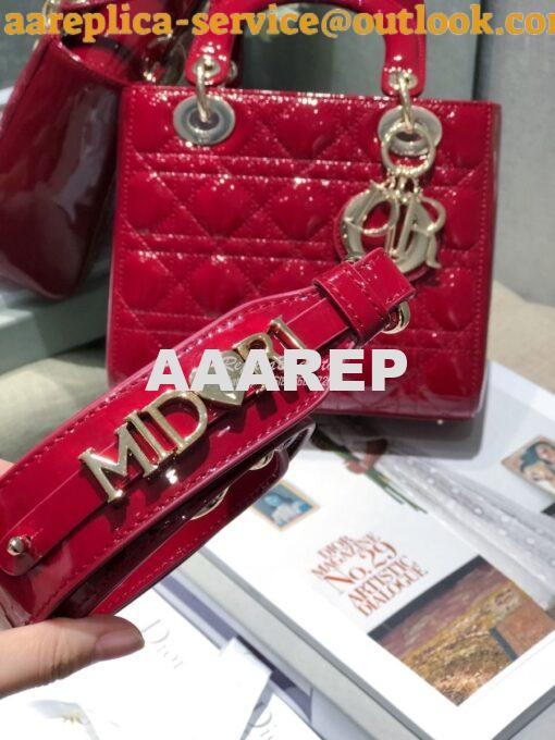 Replica Dior My ABCdior Lady Dior Bag in Patent Calfskin M0538 Cherry 5