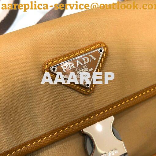 Replica Prada Nylon and Saffiano Leather Cellphone Case 2ZH108 Caramel 5