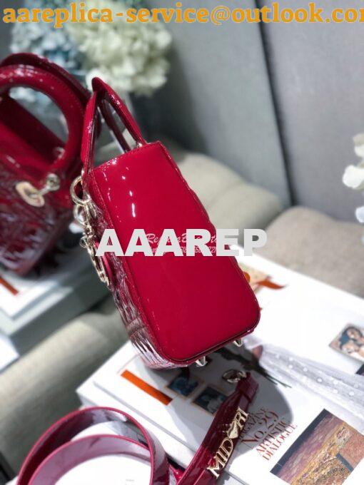 Replica Dior My ABCdior Lady Dior Bag in Patent Calfskin M0538 Cherry 7