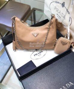 Replica Prada Re-Edition Nylon Multi-Pochette Bag 1BH204 Nude