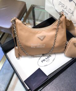 Replica Prada Re-Edition Nylon Multi-Pochette Bag 1BH204 Nude 2