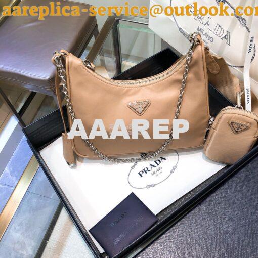 Replica Prada Re-Edition Nylon Multi-Pochette Bag 1BH204 Nude 2