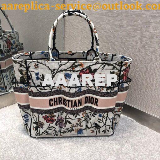 Replica Dior Catherine Tote Bag Rosa Mutabilis Embroidered Canvas M127 2