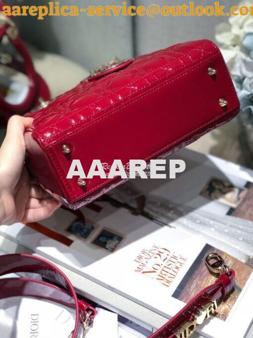 Replica Dior My ABCdior Lady Dior Bag in Patent Calfskin M0538 Cherry 9