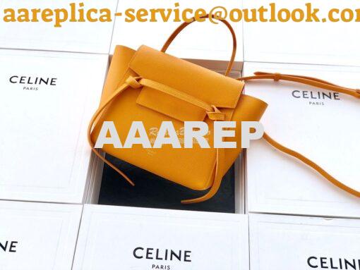 Replica Celine Nano Belt Bag Orange Grained Calfskin 185003