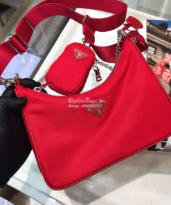 Replica Prada Re-Edition Nylon Multi-Pochette Bag 1BH204 Red