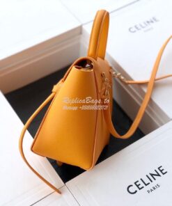 Replica Celine Nano Belt Bag Orange Grained Calfskin 185003 2