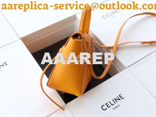 Replica Celine Nano Belt Bag Orange Grained Calfskin 185003 2