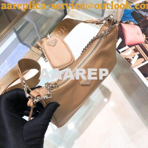 Replica Prada Re-Edition Nylon Multi-Pochette Bag 1BH204 Nude 7