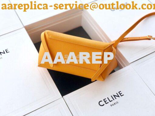 Replica Celine Nano Belt Bag Orange Grained Calfskin 185003 3