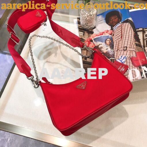 Replica Prada Re-Edition Nylon Multi-Pochette Bag 1BH204 Red 3