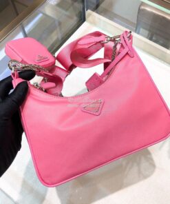 Replica Prada Re-Edition Nylon Multi-Pochette Bag 1BH204 Pink 2