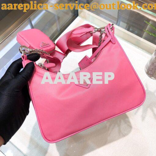 Replica Prada Re-Edition Nylon Multi-Pochette Bag 1BH204 Pink 2