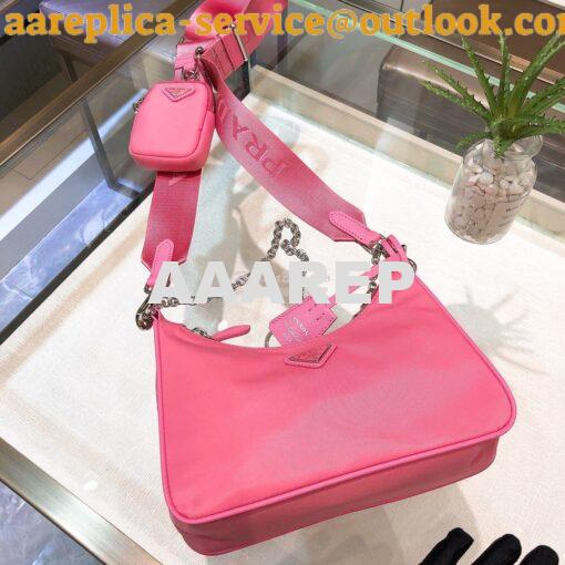 Replica Prada Re-Edition Nylon Multi-Pochette Bag 1BH204 Pink 3