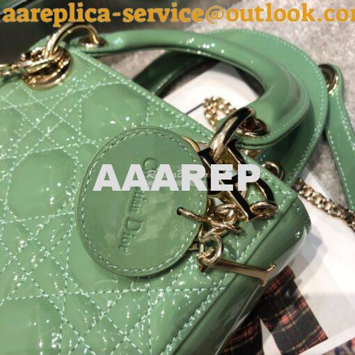 Replica Christian Dior Quilted Avocado Patent Leather Lady Dior Bag 3