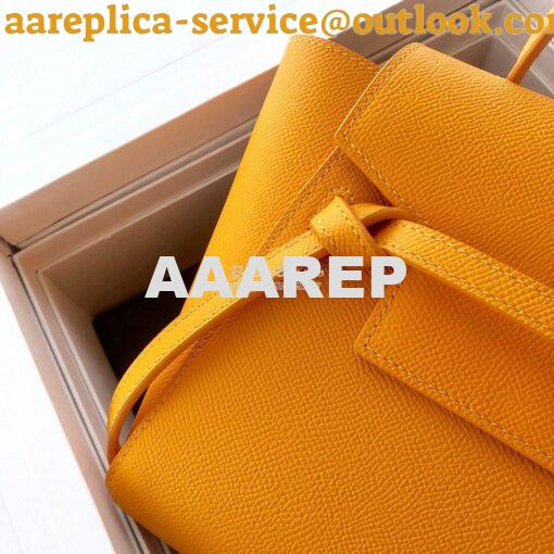 Replica Celine Nano Belt Bag Orange Grained Calfskin 185003 6