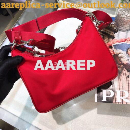 Replica Prada Re-Edition Nylon Multi-Pochette Bag 1BH204 Red 6