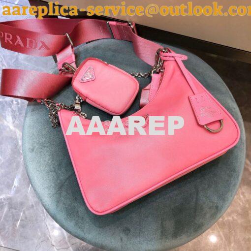 Replica Prada Re-Edition Nylon Multi-Pochette Bag 1BH204 Pink 5