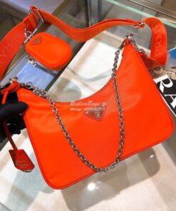 Replica Prada Re-Edition Nylon Multi-Pochette Bag 1BH204 Orange