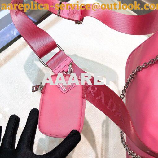 Replica Prada Re-Edition Nylon Multi-Pochette Bag 1BH204 Pink 8