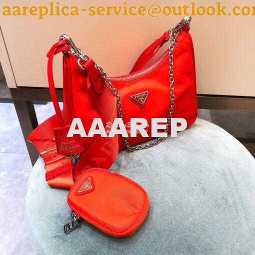 Replica Prada Re-Edition Nylon Multi-Pochette Bag 1BH204 Orange 3