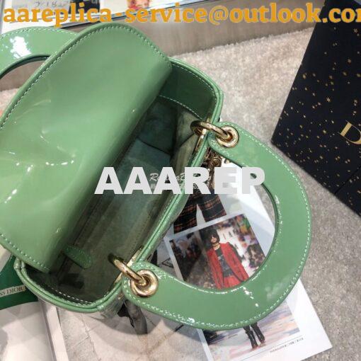 Replica Christian Dior Quilted Avocado Patent Leather Lady Dior Bag 6