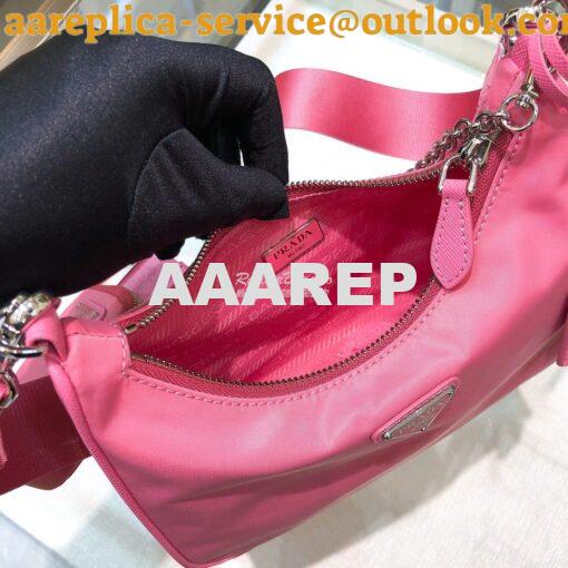 Replica Prada Re-Edition Nylon Multi-Pochette Bag 1BH204 Pink 9