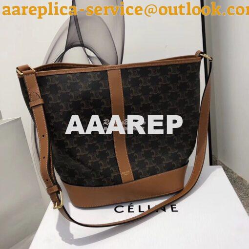 Replica Celine Medium Bucket In Triomphe Canvas 191132 2