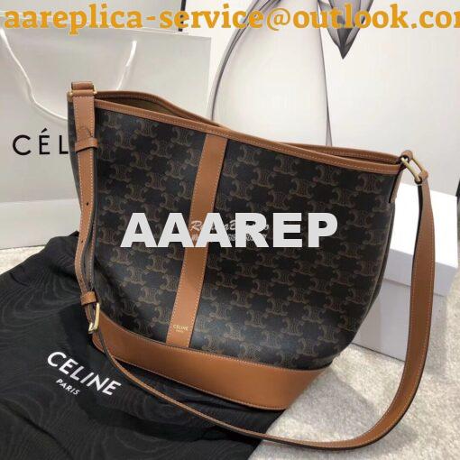 Replica Celine Medium Bucket In Triomphe Canvas 191132 3