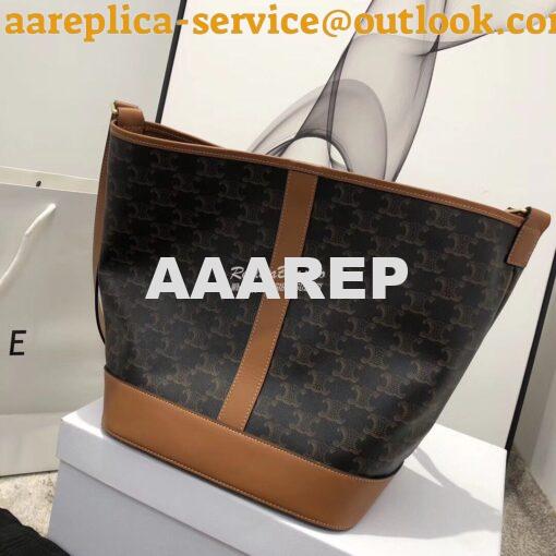 Replica Celine Medium Bucket In Triomphe Canvas 191132 5