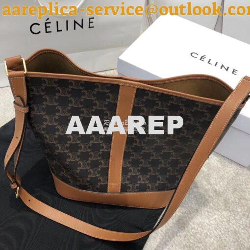 Replica Celine Medium Bucket In Triomphe Canvas 191132 6