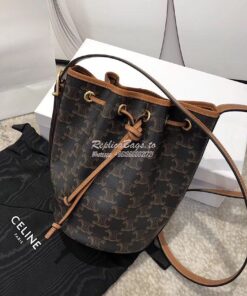 Replica Celine Small Drawstring Bag In Triomphe Canvas 191142 2