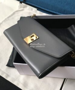 Replica Celine C Wallet On Chain in Smooth Calfskin 10B903 Grey 2