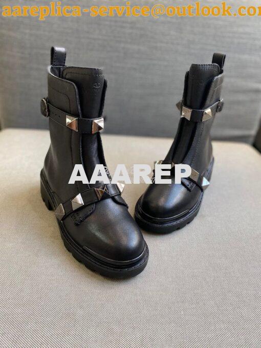 Replica Valentino Roman Stud Calfskin Combat Boot With Tonal Studs 40m 2