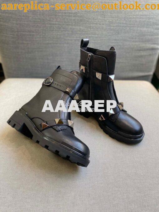 Replica Valentino Roman Stud Calfskin Combat Boot With Tonal Studs 40m 3