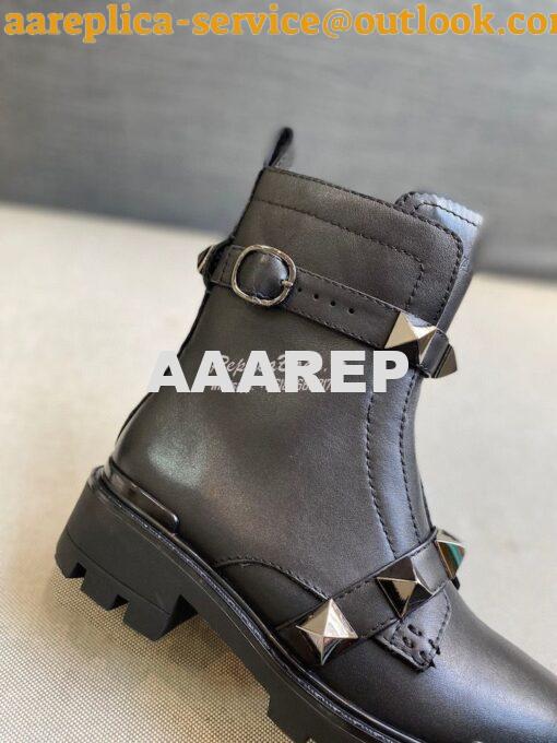 Replica Valentino Roman Stud Calfskin Combat Boot With Tonal Studs 40m 5