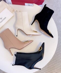 Replica Valentino VLogo 80 Leather Ankle Boots 2